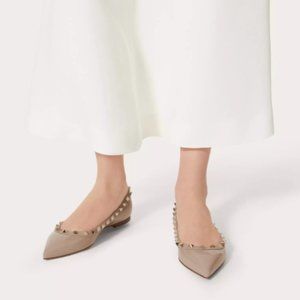 VALENTINO PATENT ROCKSTUD BALLET FLAT